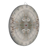 Sierlijke witte bloemendartbord dartbord (Voorkant Links)