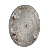 Sierlijke witte bloemendartbord dartbord (Voorkant Links)
