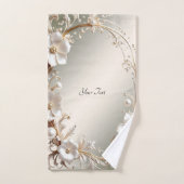 Sierlijke witte bloemenset handdoeken (Handdoek)