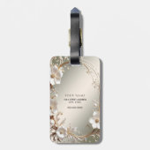 Sierlijke Witte Bloemrijke Frame Bagage Label (Achterkant verticaal)