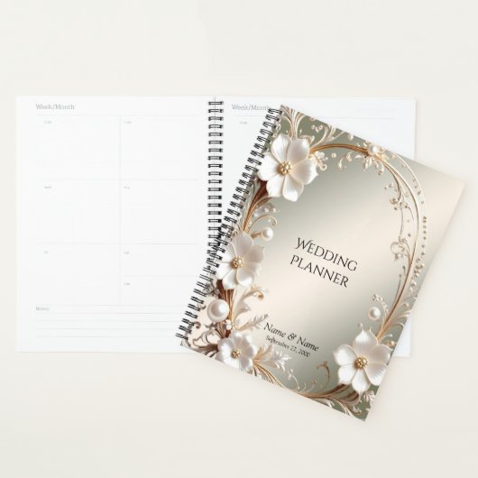 Sierlijke witte bloemrijke frame planner (Display)