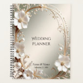 Sierlijke witte bloemrijke frame planner (Voorkant)