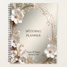 Sierlijke witte bloemrijke frame planner
