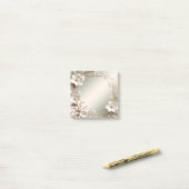 Sierlijke witte bloemrijke frame post-it notities post-it® notes (Op bureau)