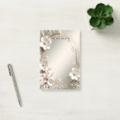 Sierlijke witte bloemrijke frame post-it notities post-it® notes (Kantoor)