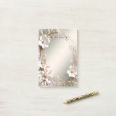 Sierlijke witte bloemrijke frame post-it notities post-it® notes (Op bureau)