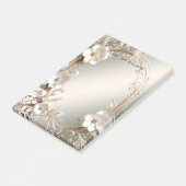 Sierlijke witte bloemrijke frame post-it notities post-it® notes (Schuin)