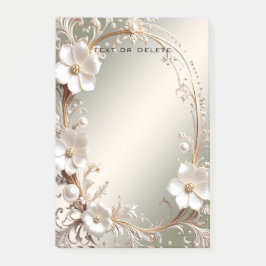 Sierlijke witte bloemrijke frame post-it notities post-it® notes