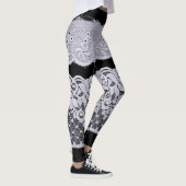 Sierlijke witte kant, geïsoleerde zwarte achtergro leggings (Rechts)