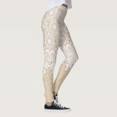 Sierlijke witte kant, stoffenontwerp. leggings (Rechts)