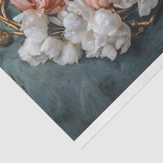 Sierlijke Witte Zwaan Bloemen Decoupage Tissuepapier (Detail)