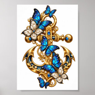 Sierlijke Zee Inkt – Elegante Oceaangolven, Mariti Poster