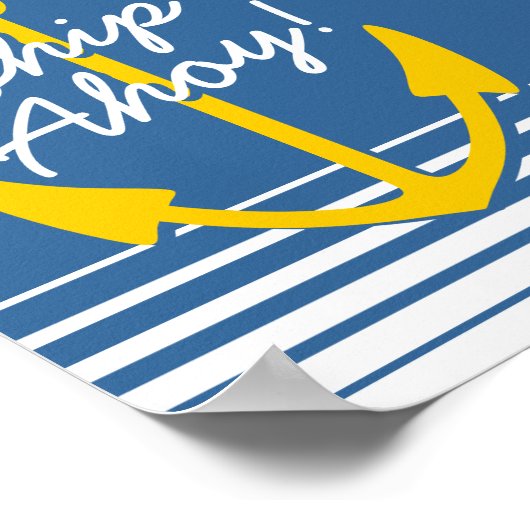 Sierlijke zee poster decoratie | Gele bootanker (Hoek)