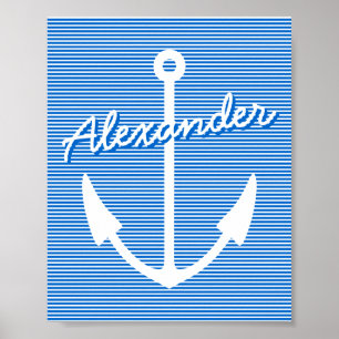 Sierlijke zee poster personaliseerbare anker