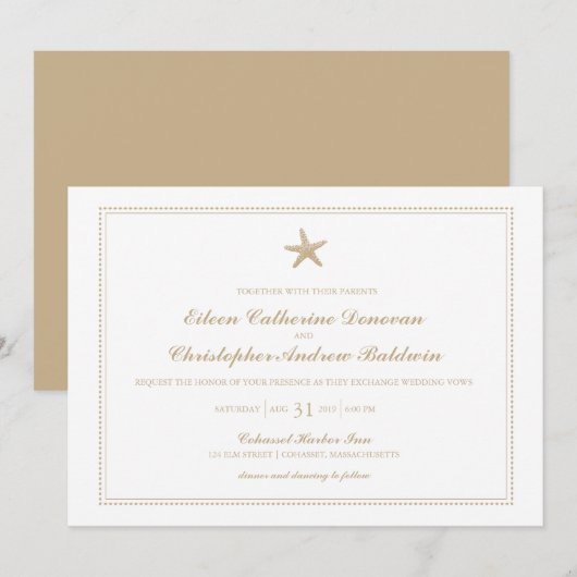 sierlijke zeester | Bruiloft Kaart (Voorkant / Achterkant)