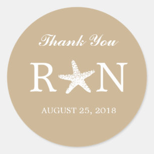 sierlijke zeester Bruiloft Ronde Sticker