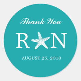 sierlijke zeester | Bruiloft Ronde Sticker