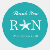 sierlijke zeester | Bruiloft Ronde Sticker (Voorkant)