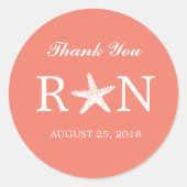 sierlijke zeester | Bruiloft Ronde Sticker (Voorkant)