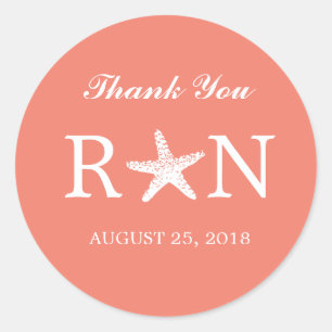 sierlijke zeester Bruiloft Ronde Sticker