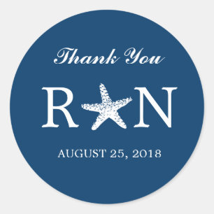 sierlijke zeester   Bruiloft Ronde Sticker