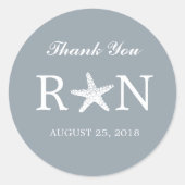 sierlijke zeester | Bruiloft Ronde Sticker (Voorkant)