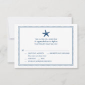 sierlijke zeester | Bruiloft RSVP met menu keuze (Voorkant)