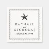 sierlijke zeester | Bruiloft Servetten (Voorkant)