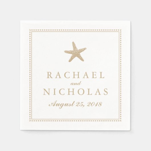 sierlijke zeester | Bruiloft Servetten (Voorkant)