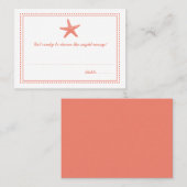 sierlijke zeester | Zitplaatsen Escort Kaart Plaatskaartje (Voorkant / Achterkant)