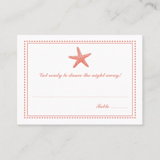 sierlijke zeester | Zitplaatsen Escort Kaart Plaatskaartje (Voorkant)