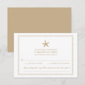 Sierlijke zeesterren gouden zand | Bruiloft RSVP Kaartje (Voorkant / Achterkant)