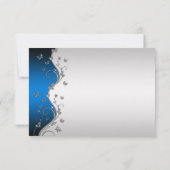 Sierlijke Zilveren Vlinders op Blauwe Gradiënt RSV RSVP Kaartje (Achterkant)