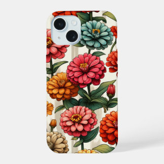 Sierlijke Zinnia Bloem iPhone 15 Case