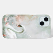 Sierlijke Zwaan en Waterlelies Waterverf Telefoon  Case-Mate iPhone Case (Achterkant (horizontaal))
