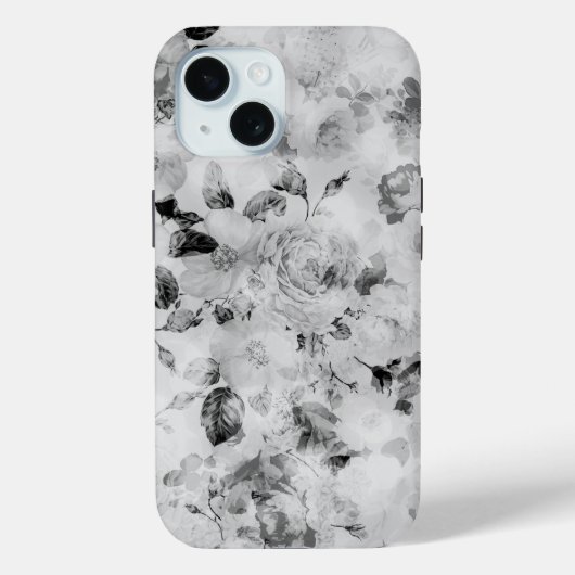 sierlijke zwart-witte rozen bloemenrozen Case-Mate iPhone case (Achterkant)
