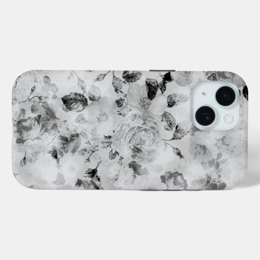 sierlijke zwart-witte rozen bloemenrozen Case-Mate iPhone case (Achterkant (horizontaal))