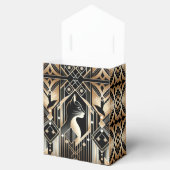 Sierlijke Zwarte Kat Abstract Geschenkdoosje Bedankdoosjes (Geopend)
