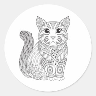 Sierlijke Zwarte Kat & Gotische Sticker