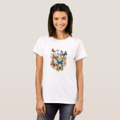 Sierlijke zwerm vlinders t-shirt (Voorkant volledig)