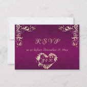 Sierlijst & Hart - Plum RSVP Kaartje (Voorkant)