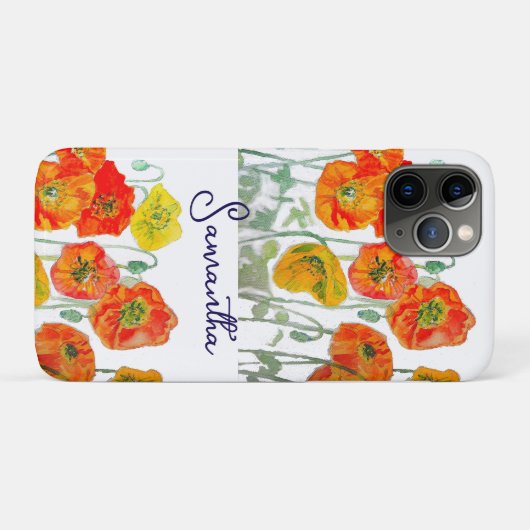 Siermotief Oranjerode Klaprozen Meisjes Case-Mate iPhone Case (Achterkant (horizontaal))
