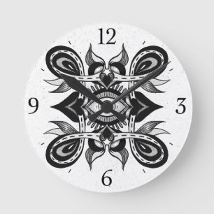 Sieroog - Weirdcore Botanische Tattoo Stijl Ronde Klok