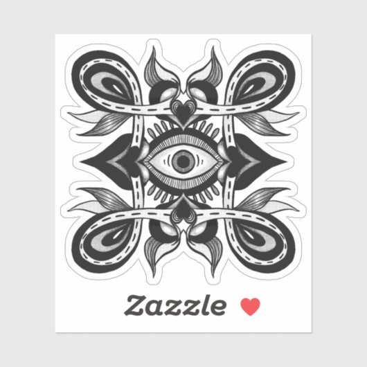 Sieroog - Weirdcore Botanische Tattoo Stijl Sticker (Vel)