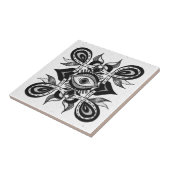 Sieroog - Weirdcore Botanische Tattoo Stijl Tegeltje (Zijkant)