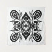 Sieroog - Weirdcore Botanische Tattoo Stijl Wandkleed (Voorkant (horizontaal))