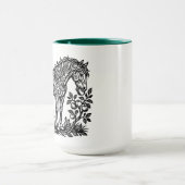 Sierpaard dat appels eet Bloemensilhouet Mok (Midden)