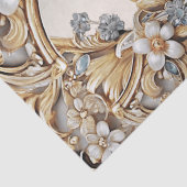 Sierpapier Goud Wit Bloemmotief Tissuepapier (Detail)