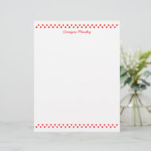 Sierpapier met kleine rode hartjes briefpapier (Staand voorkant)