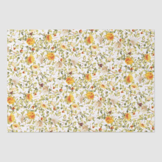 Sierpapier met Victoriaanse oranje rozen Tissuepapier (Voorkant)
